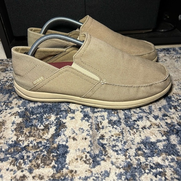 Crocs Brown Santa Cruz Slip-On Triple Comfort Loafers Size 12 - Picture 1 of 11